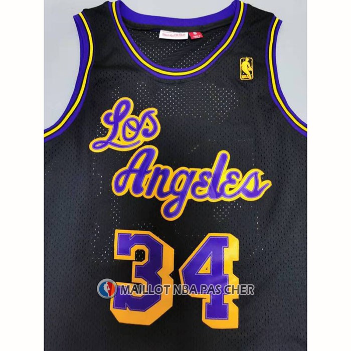 Maillot Los Angeles Lakers Shaquille O'neal NO 34 Mitchell & Ness 1996-97 Noir
